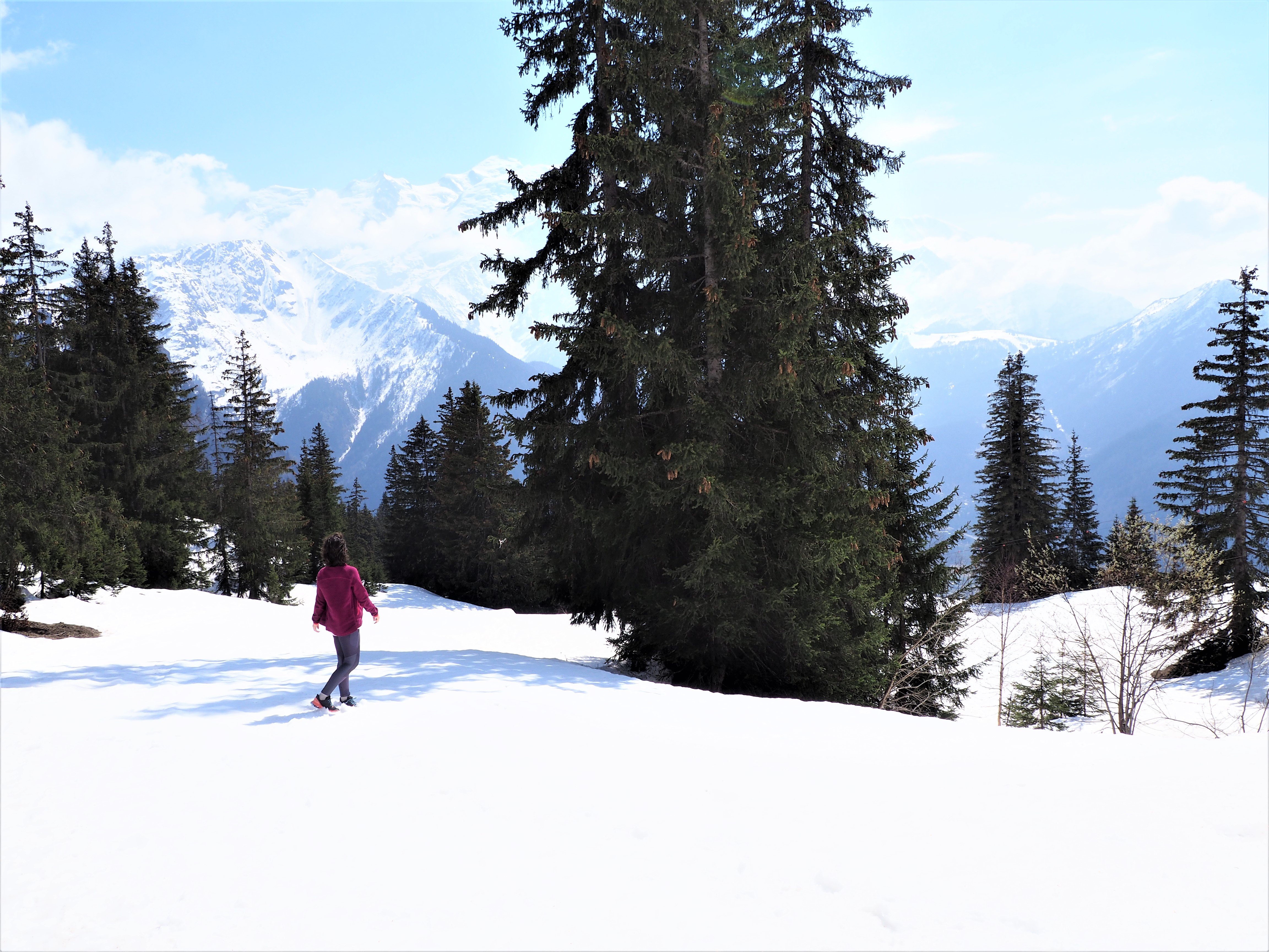 piste de ski et Mont-Blanc